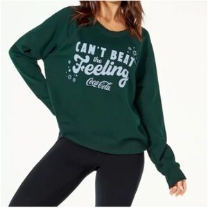 nwt Wildfox x Coca Cola Can’t Beat The Feeling Christmas Sweatshirt Green Small